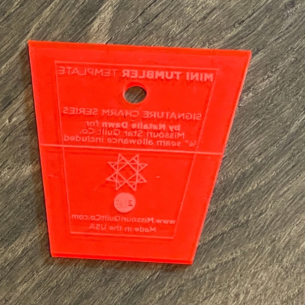 Missouri Star Quilt Co Mini Tumbler Template Signature Charm Series Orange NEW
